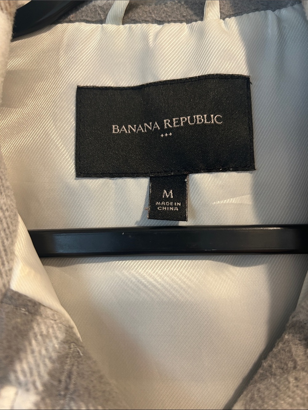 Banana Republic Gray, White & Brown Plaid Utility Jacket - Picture 7 of 10